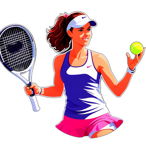 Porträt von Julia Grabher mit Tennisracket
