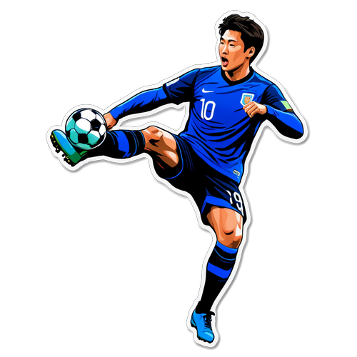축구공을 차는 이강인 찰나의 순간 스티커