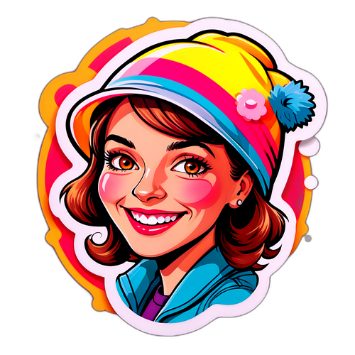 Grafik-Aufkleber von Katja Kühne mit kreativem Hut