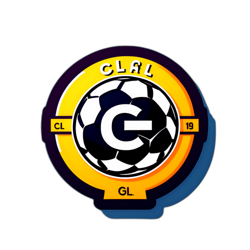 फुटबॉल थीम वाला 'CL' स्टिकर