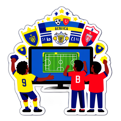 Illustrazione Gioiosa per la Partita Boca Juniors vs Benfica