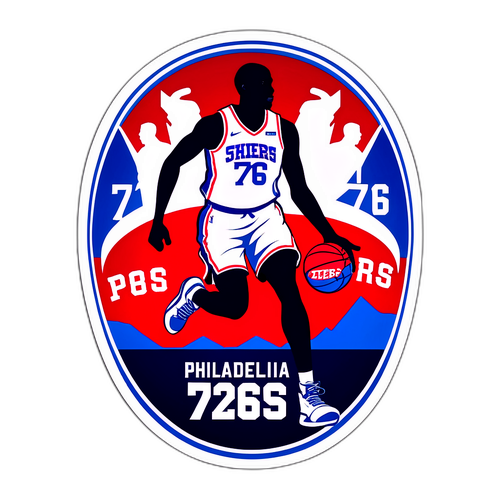 Silhueta do jogador de basquete Philadelphia 76ers
