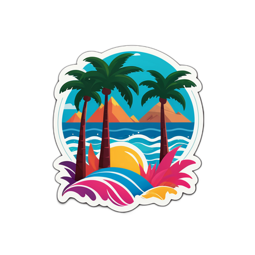 Farverig Bermuda Klistermærke