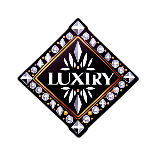 Hình ảnh kim cương lấp lánh với từ "Luxury" thể hiện sự sang trọng
