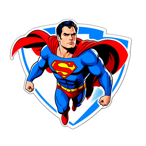 Superman Soaring Above the City