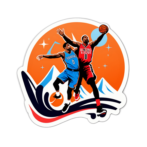 Diseño de Sticker de Baloncesto: Trail Blazers vs. Thunder
