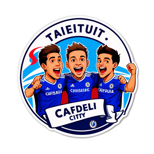 מדבקת אוהדים נלהבים במשחק של Cardiff City נגד Chelsea