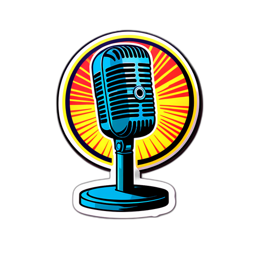Autocollant de microphone vintage