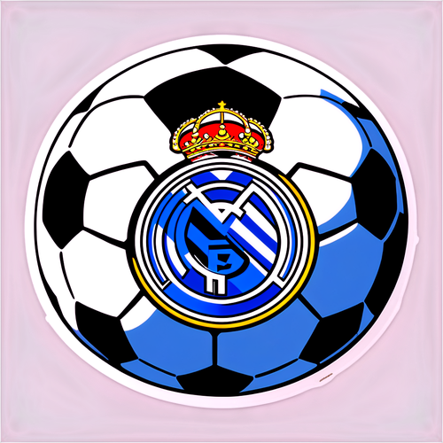 Sticker Real Madrid con Palla Vintage e Data Match