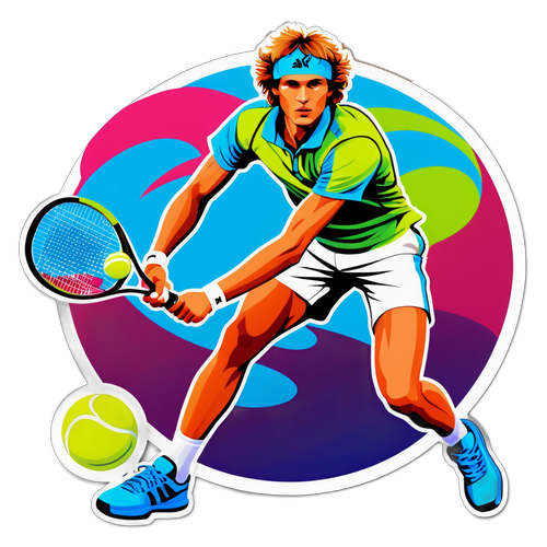 Stylisierter Alexander Zverev beim Tennis