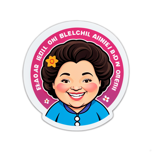 Sticker van Maggie De Block met een boodschap van gezondheid en welzijn