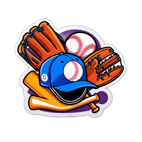 Masiglang Sticker ng Baseball
