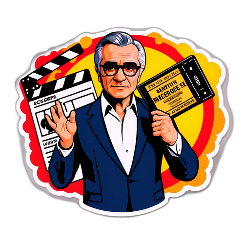 Sticker af Martin Scorsese i klassisk filmmagerstil