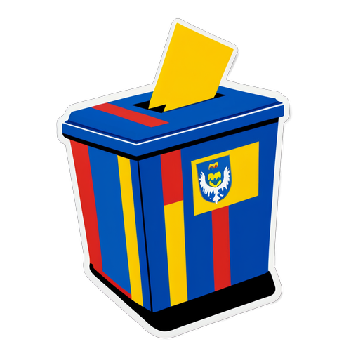 Cutie de vot colorată în tricolorul românesc
