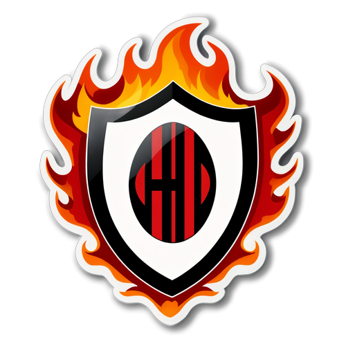 Escudo del AC Milan entre llamas