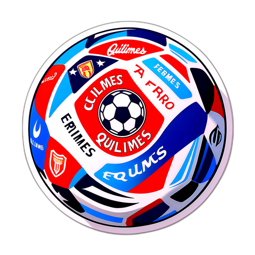 Sticker de balón de fútbol con logos de Quilmes y Ferro