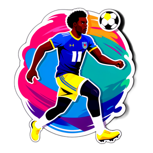 Jogador de futebol em movimento