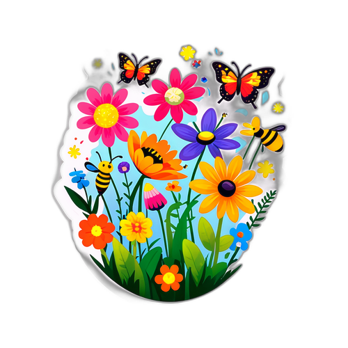 Sticker של גן צבעוני