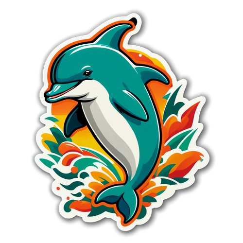 Alanyaspor Renklerinde Dolphin Maskotu Sticker