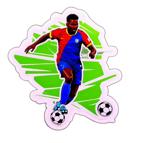 Adesivo vibrante di Leao che dribbla past i difensori