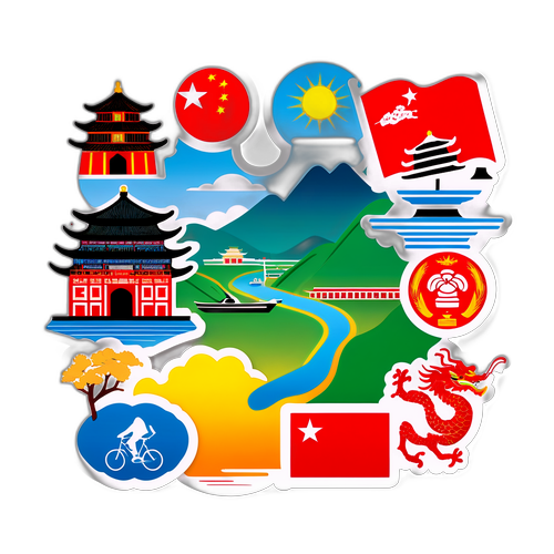 中国五大城市群贴纸设计