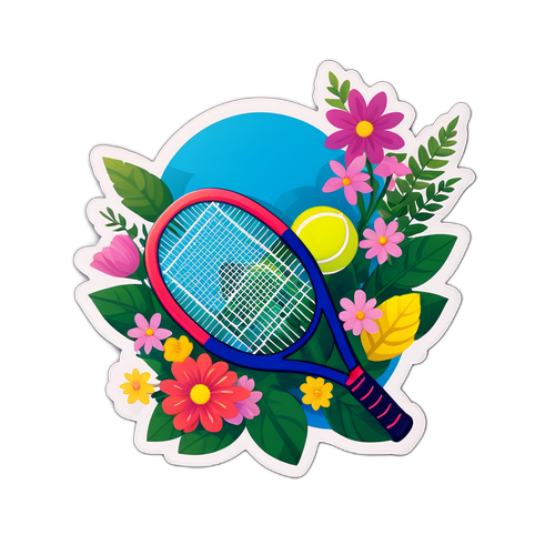 Racquet de Tenis con Flores
