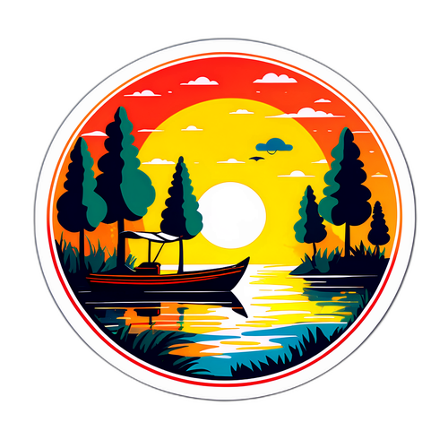 Tisza hajóval, vízzel, fákkal és napernyőkkel
