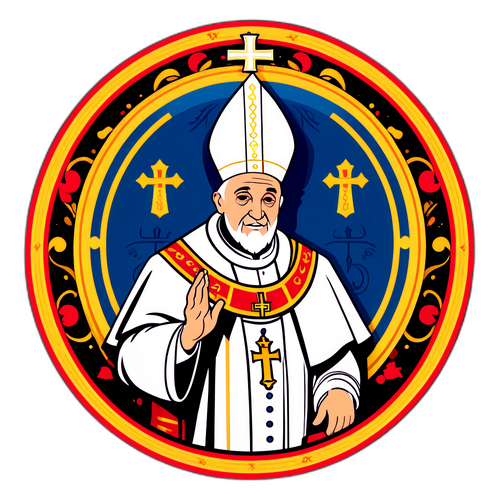 Gestalteter Papst Leo mit historisch inspirierten Elementen