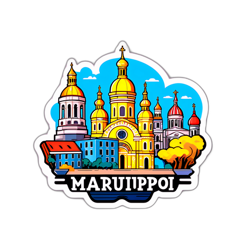Наклейка с историческими памятниками Мариуполя