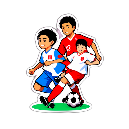 Gambaran Ceria Pemain U20 Jepang Berbusana Tradisional Saat Bermain Sepak Bola