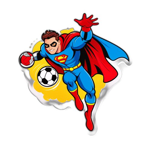 Stiker Benjamin Sesko sebagai Superhero