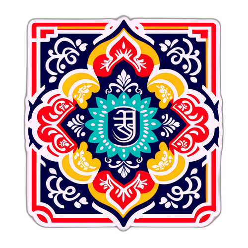 Sticker Gabungan Logo Bank Rakyat dan Motif Batik Tradisional