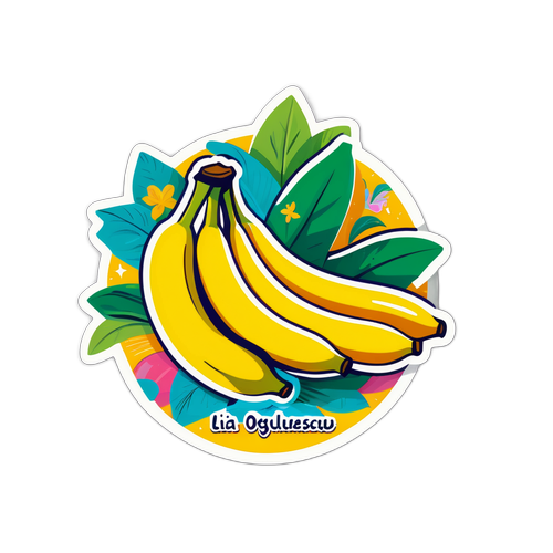 Sticker cu o mulțime de banane și un titlu despre Lia Olguța Vasilescu