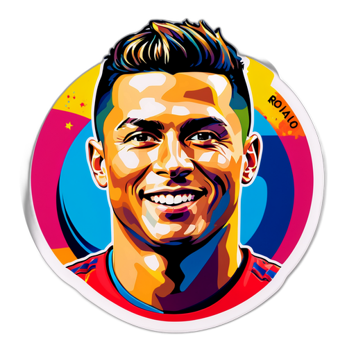 Sticker artistic cu portretul lui Ronaldo