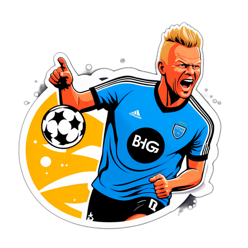 Sticker af Bjarne Henriksen i aktion