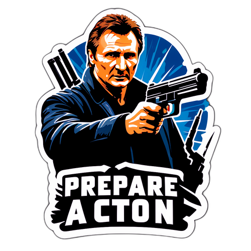 Filmposter-stil klistermärke av Liam Neeson