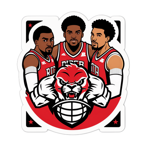Rutgers Basketball Team Huddle Sticker