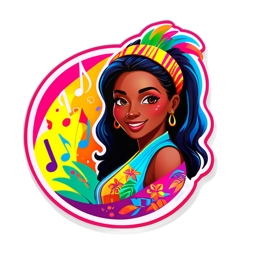 מדבקת סופי צדקה בצבעים טרופיים