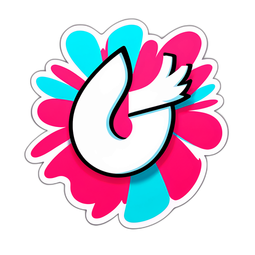 에너지 넘치는 TikTok 로고 스티커