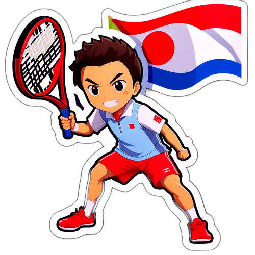 卓球選手ハリモトのステッカー