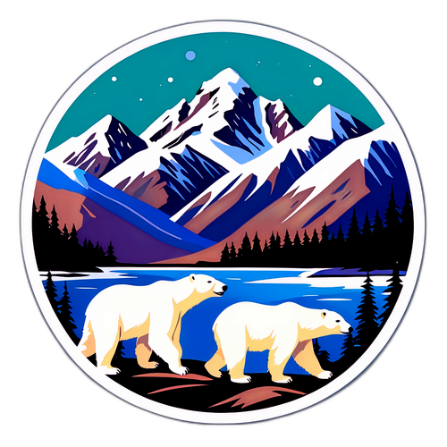 Paysage pittoresque d'Alaska avec ours polaires