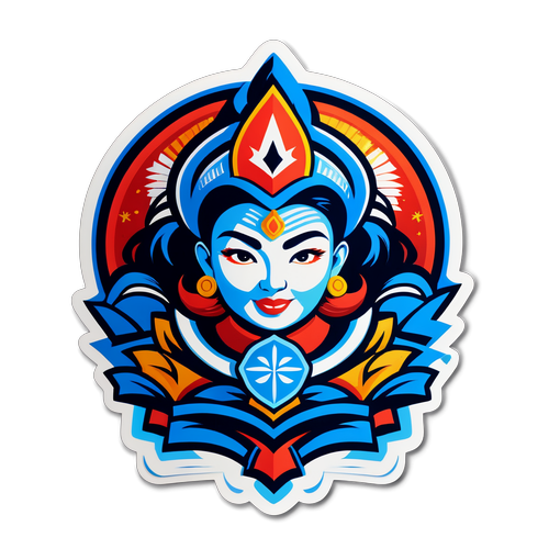 Stiker Gaya Retro dengan Elemen Kepemimpinan dan Kekuatan