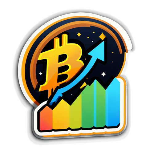 สติกเกอร์บิทคอยน์และกราฟการเติบโต