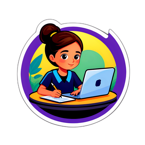 オンライン授業を受ける学生のイラスト