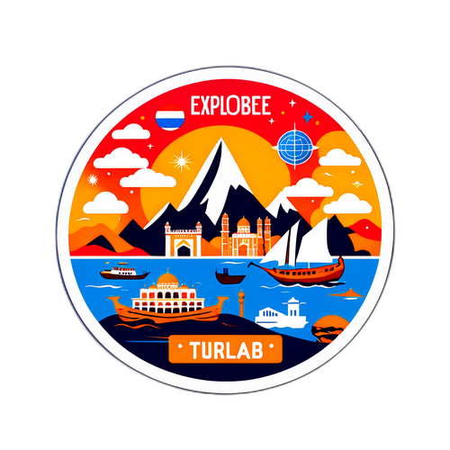 Keşfet Dünyayı Sticker Tasarımı