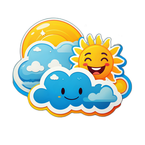 Makulay na Sticker ng Panahon