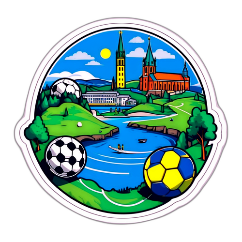 Pemandangan Pemandangan Indah Sweden dan Elemen Bola Sepak