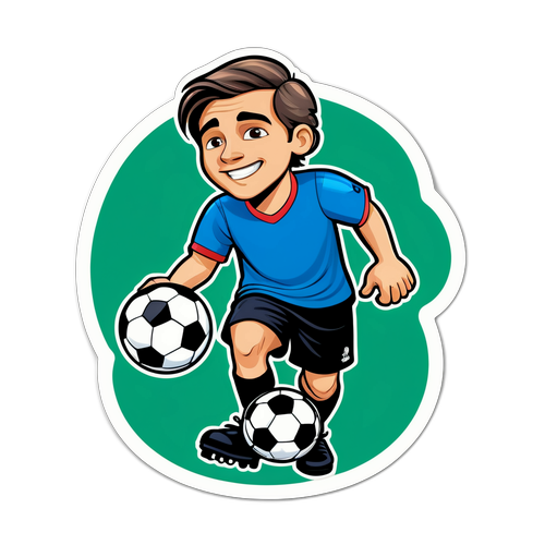 Motiverende klistremerke av en fotballspiller