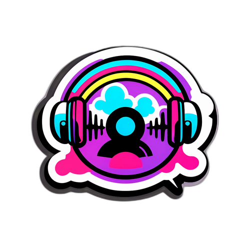 クラシック音楽を聴くシーンのデザインステッカー