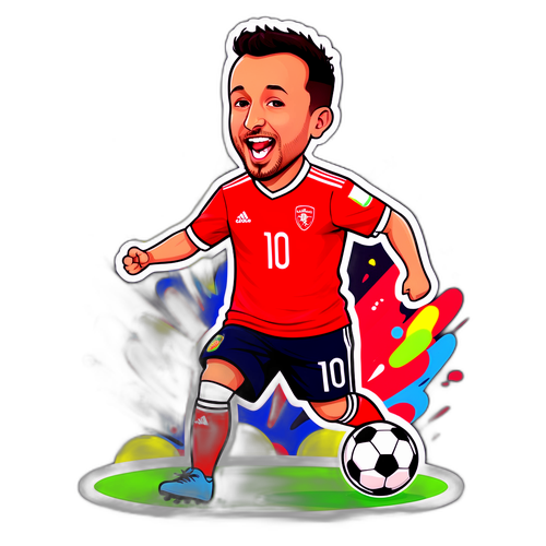 Ilustracja Santi Cazorli w radości po strzeleniu gola